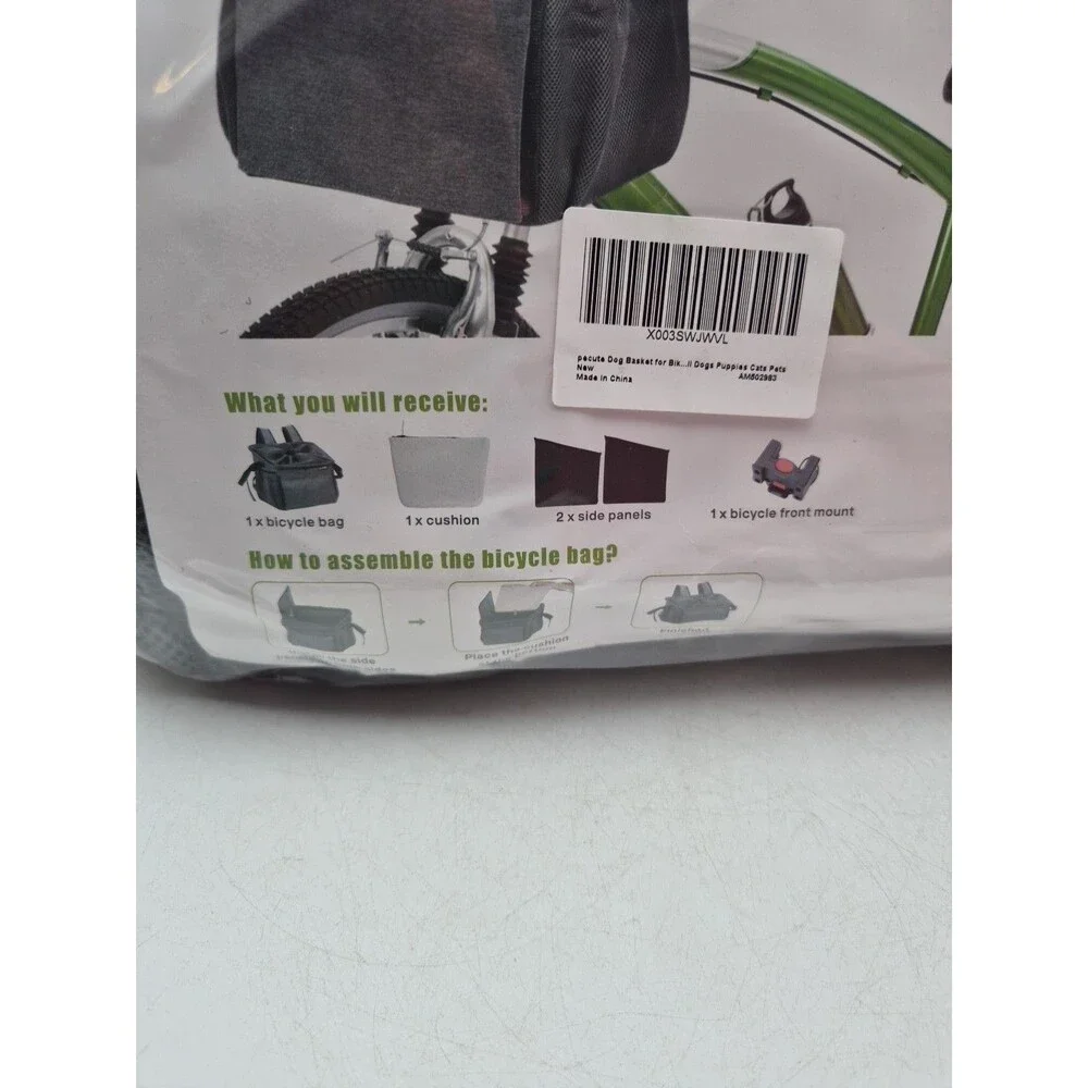 Pecute W/front Mount Dog Bicycle Basket and Backpack for Small to Medium dog
